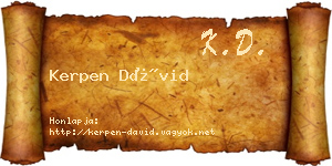 Kerpen Dávid névjegykártya